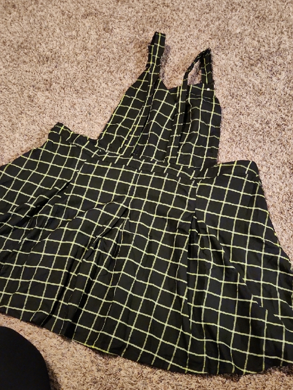 Hot Topic Black Dress with Neon Lime Grid - Picture 7 of 7